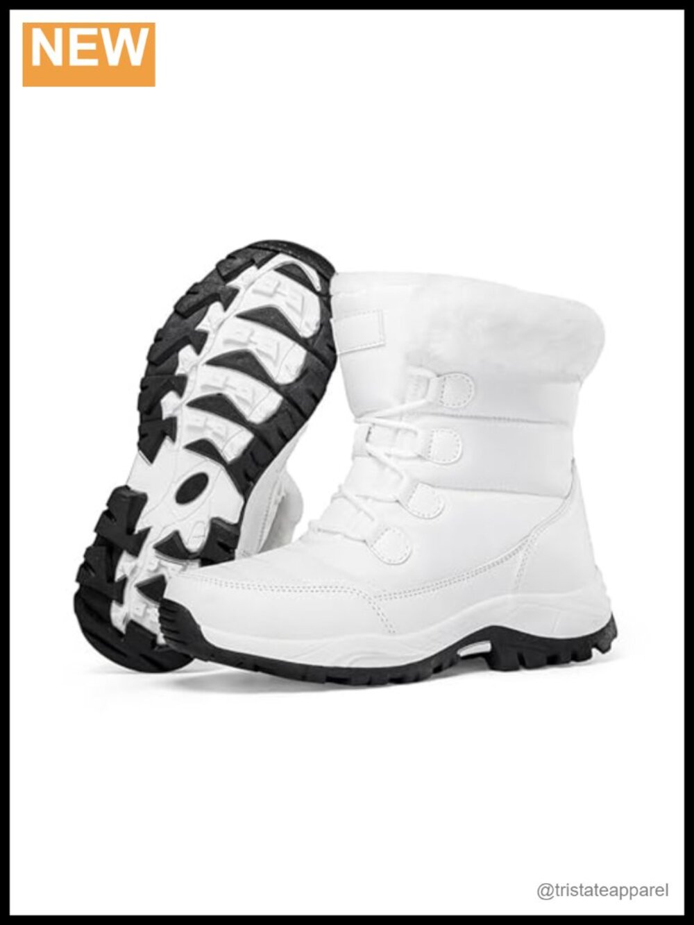 Women's Waterproof Winter Snow Boots Fur Lined Lace Up Mid Calf Non-Slip